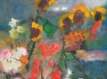 Garten mit Sonnenblumen, Gladiolen, Margeriten, Dahlien und Sonnenhut - 2012 - Aquarell und Gouache - 75,5 x 57,2 cm